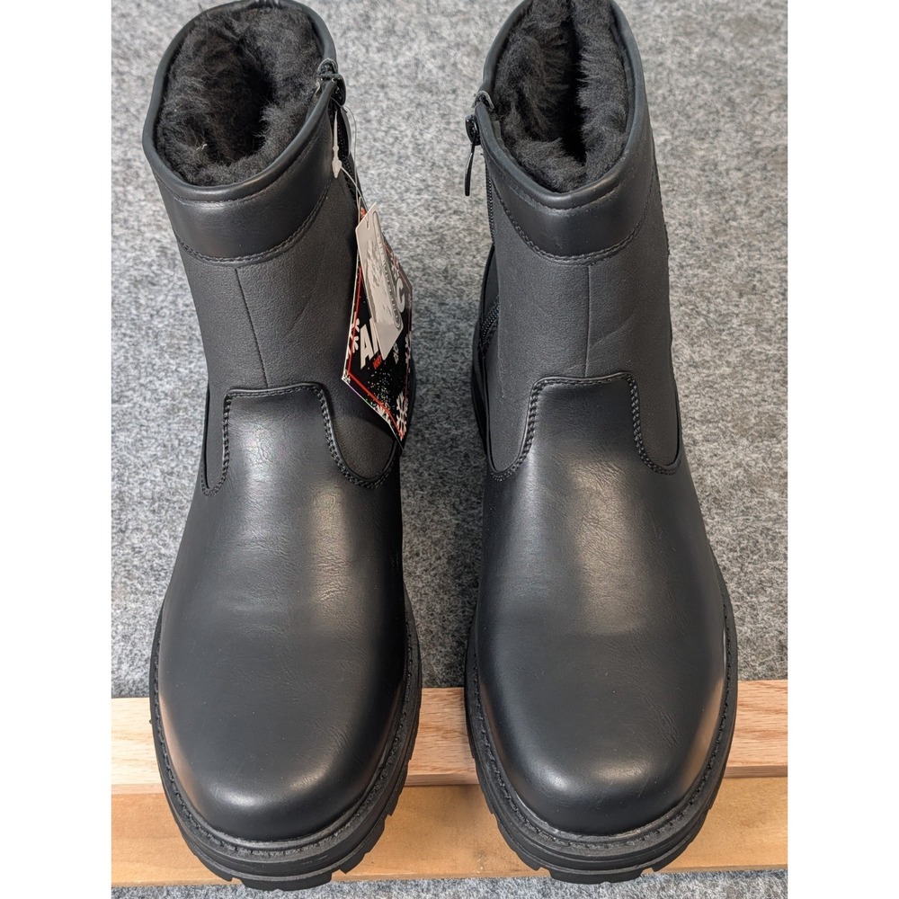Thermolite Arctic Waterproof Boots Men's 12M Black Rubber Soles Zip up Lined